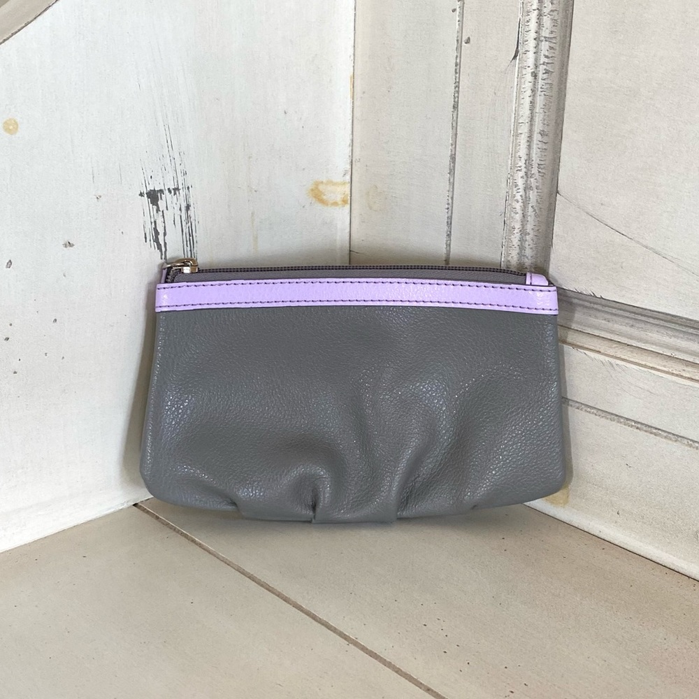 Gray and Purple Leather Baekgaard Clutch/Bag